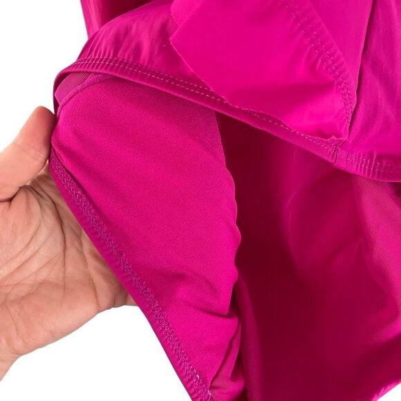 Assets Spanx Glamour Ruffle One Piece Swimsuit Fuchsia Berry Pink, Size XL - Picture 5 of 7